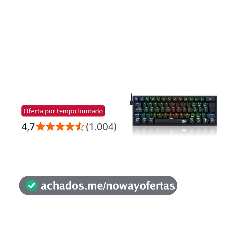 Redragon TECLADO MECANICO GAMER FIZZ RGB PRETO SWITCH AZUL