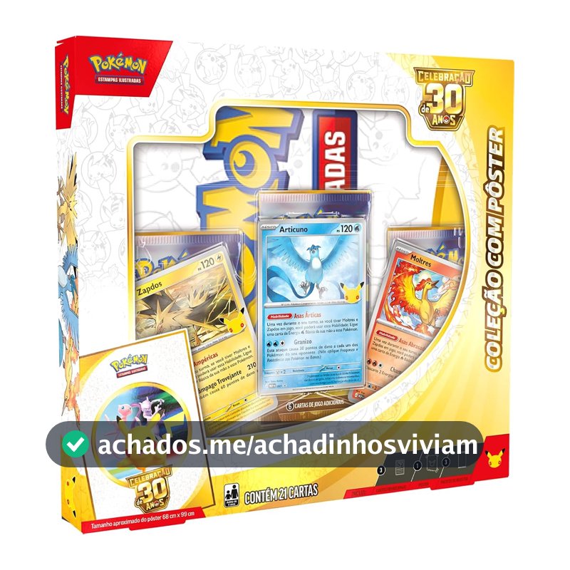 Pokémon TCG, Celebração de 30 anos – Box Pokémon Coleção com Pôster