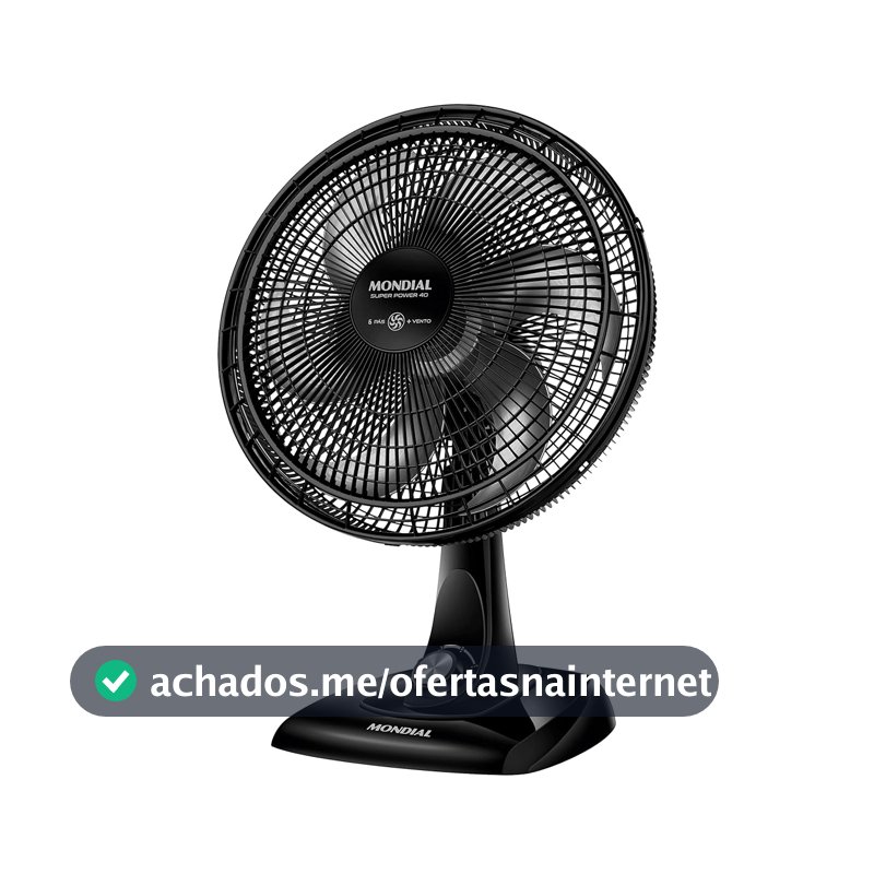 MONDIAL Ventilador de Mesa 40cm Super Power, Preto/Prata, 140W, 110V - VSP-40-B