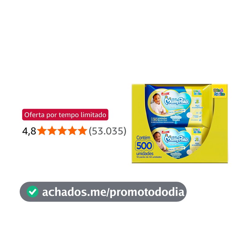 MamyPoko Lenços Umedecidos Dia&Noite 500 Unidades
