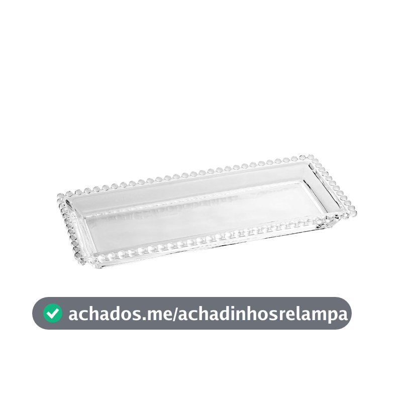 WOLFF - Travessa de Cristal 30cm x 13cm x 3cm - Transparente - Linha Pearl
