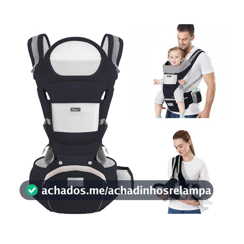 Canguru Para Bebe,Alça De Transporte Multifuncional 6 e 1,Canguru Ergonomico Para Bebe,Adequado Para 0-36 Meses (Preto)