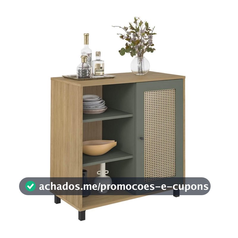 Artely Buffet Charlotte com 1 Porta, Carvalho/Menta