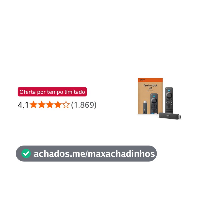 Amazon Fire TV Stick HD (modelo mais recente), Controle Remoto por Voz com Alexa, alimentado pela TV, com configuração simples e Acesso Antecipado à Alexa+