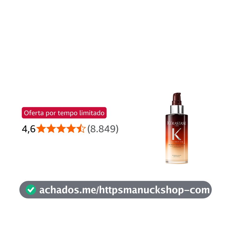 Kérastase Nutritive Sérum Capilar Noturno 8H Magic Night Para Cabelos Secos com Nutrição Profunda, Proteção Contra a Fricção do Travesseiro e Cabelos Mais Fortes 90ml