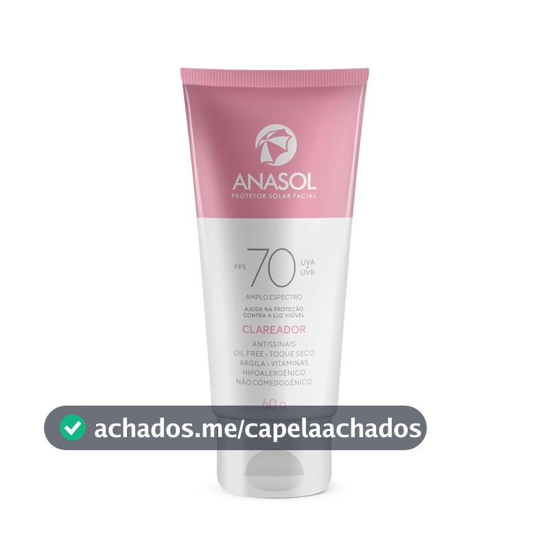 Anasol Protetor Solar Facial FPS 70 Clareador 60g