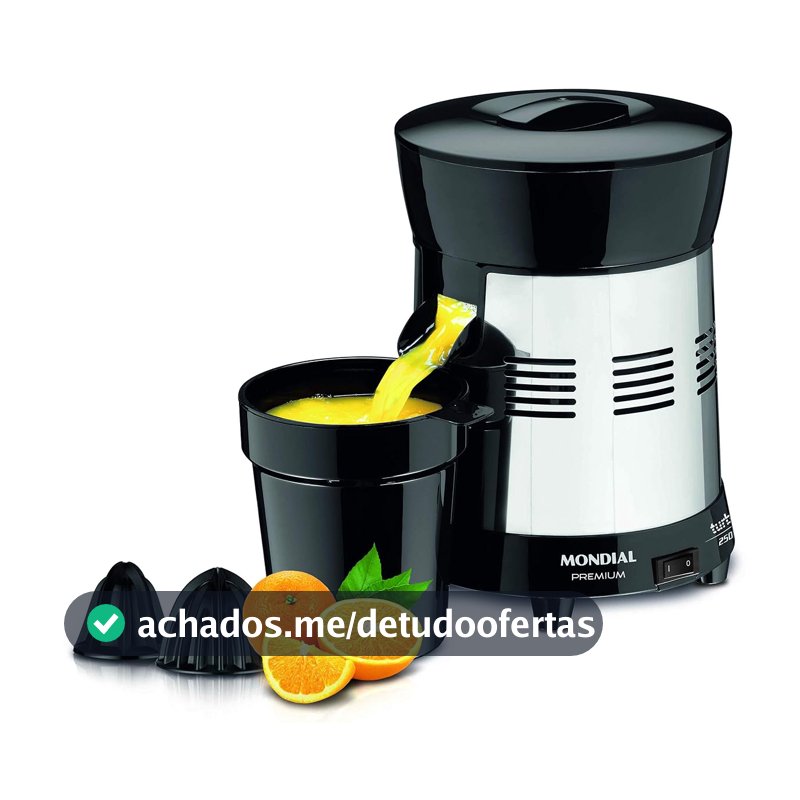 MONDIAL Extrator de Sucos Turbo Premium Preto/Inox, 250W, Bivolt - E-10