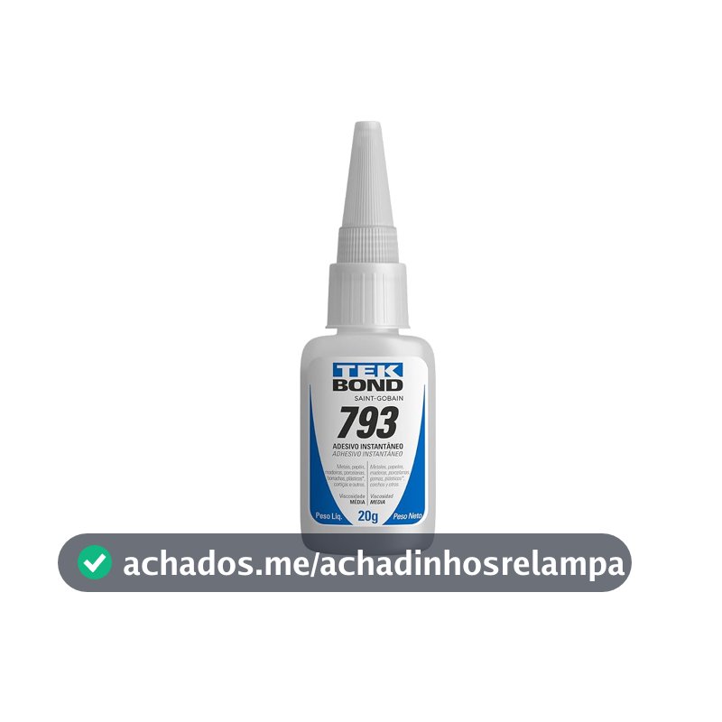 Cola instantânea TekBond 793 20g Bico Anti-entupimento