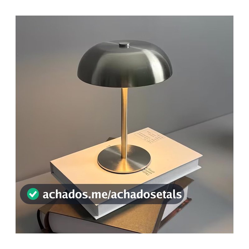 EKROTOK Luminaria de Mesa 2000mAh, Candeeiro de Mesa Sem Fio Regulável com Luz de Três Cores, Candeeiro de Mesa Decorativo Luz Noturna de Metal (prata)