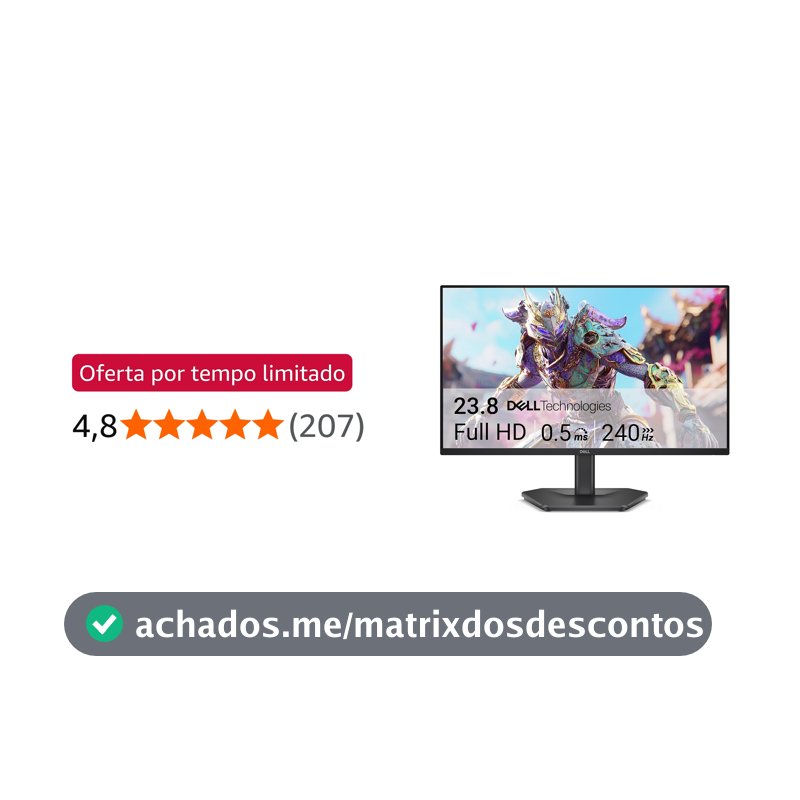 Monitor Dell 24", Full Hd (1920 x 1080), 240 Hz, Ips, Hdr10, Se2426hg