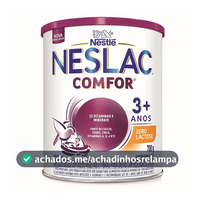 Composto Lácteo Infantil Neslac Comfor, Zero Lactose, 700g