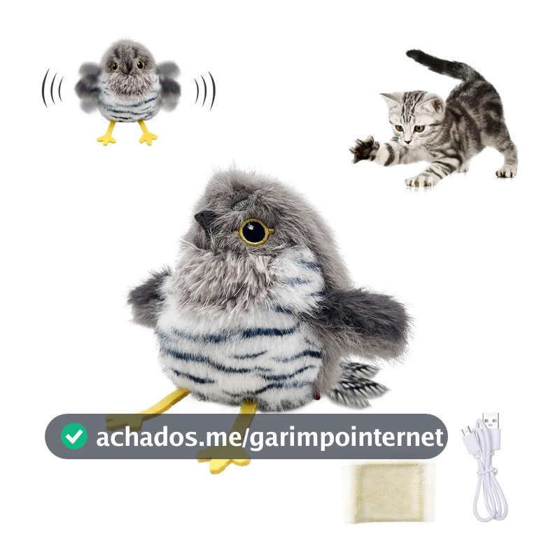 NEWPET Brinquedos Para Gatos: Pássaro Que Bate As Asas (Não Voa), Brinquedos Recarregáveis, Brinquedos Com Catnip Para Gatos (Cuco)