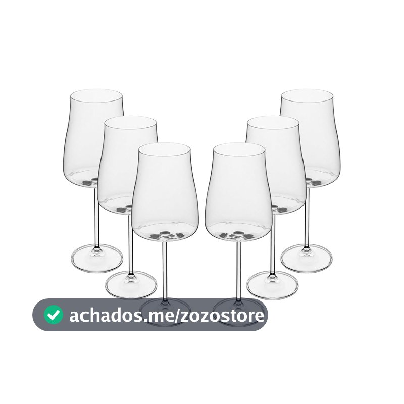 WOLFF - Conjunto 6 Taças de Cristal Ecológico Alex 600ml para Vinho