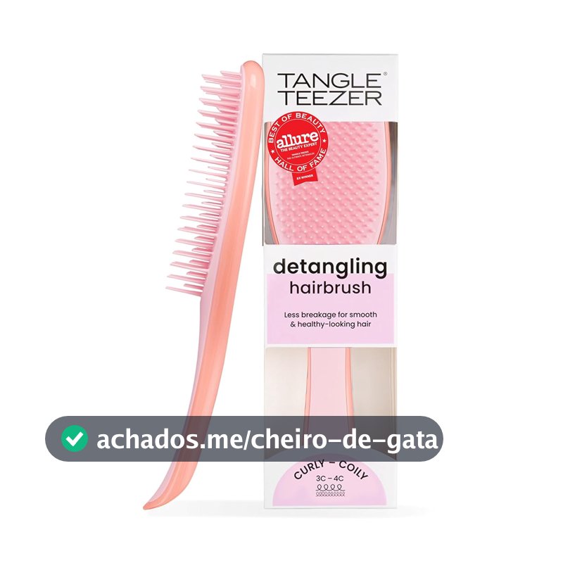 Tangle Teezer - Escova de cabelo desembaraçadora The Wet Detangler para texturas grossas a crespas. Ideal para o uso em fios úmidos Cor: Mango Pink