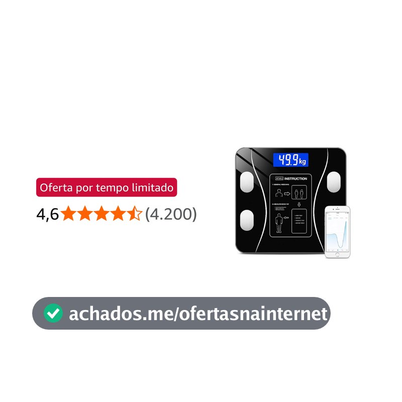 Balança Corporal Bioimpedância Premium Com Visor Inteligente Bluetooth Composição Corporal Peso Controle da Sua Saúde Completo Com Aplicativo