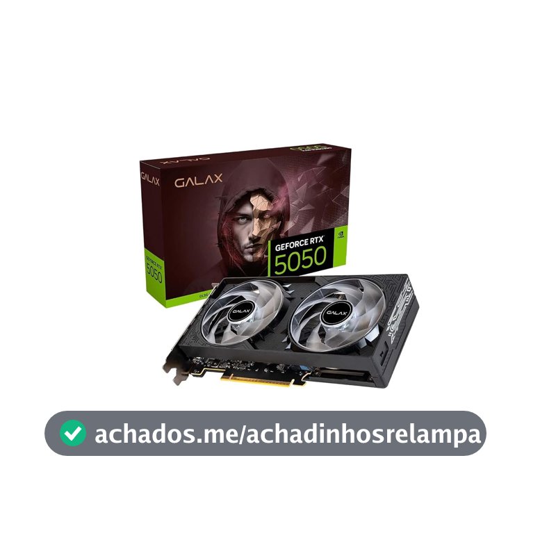 GPU NV RTX5050 8GB BLACK GF 1-CLICK OC TECLAB LITE 128BITS GDDR6 GALAX 55NSL8MHDXRE