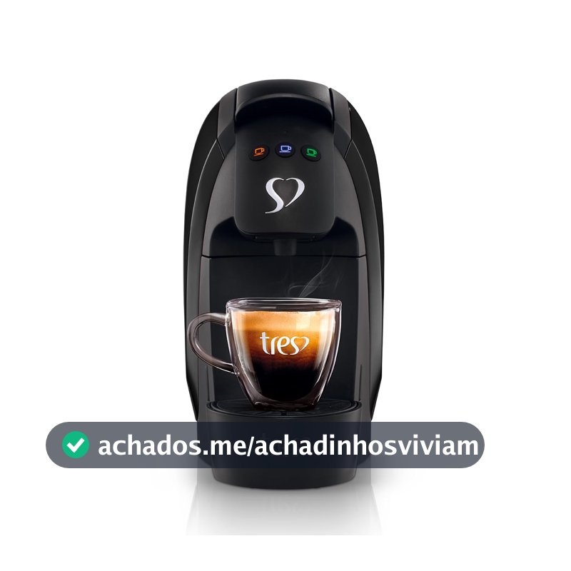 3 Corações TRES Cafeteira Espresso e Multibebidas Luna Preta - 110v
