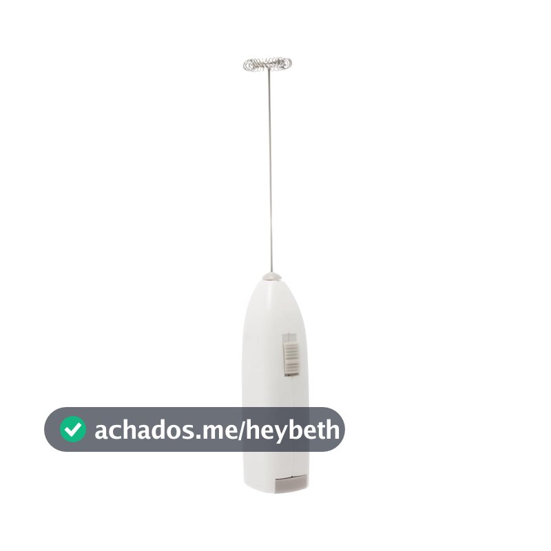 LYOR - Mini Mixer Misturador Elétrico para Bebidas - Inox e Plástico Branco - Eficiente e Compacto para Batidas e Misturas Rápidas