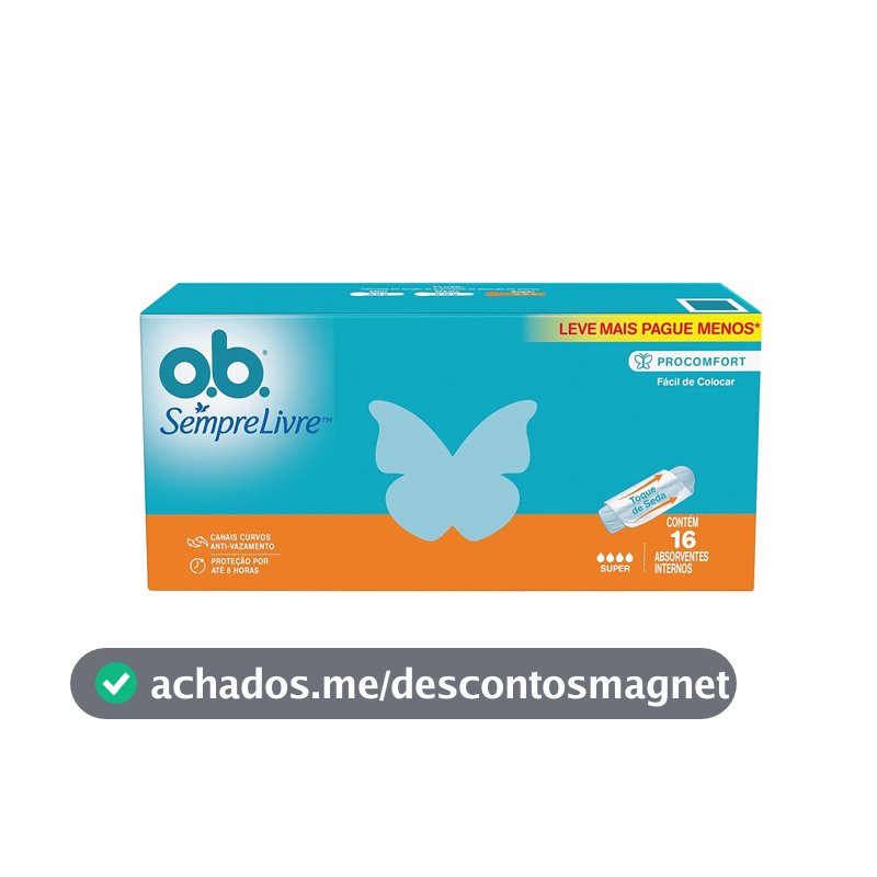 Absorvente Interno O.B. Sempre Livre, Fluxo Super, 16 Unidades