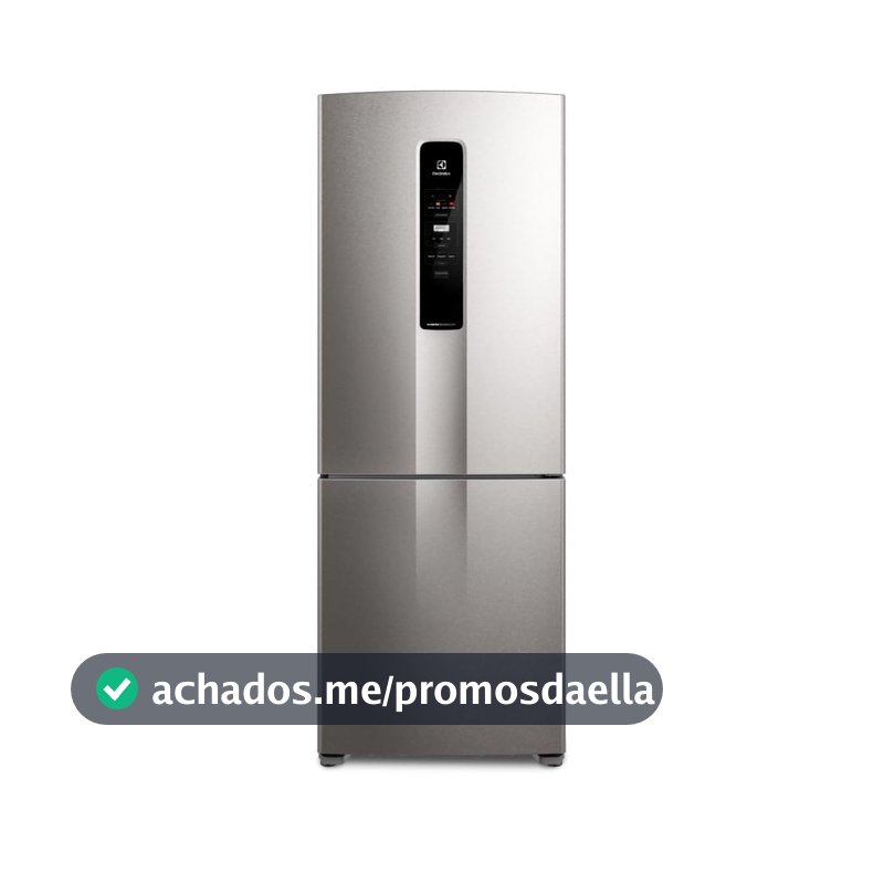 Geladeira Electrolux Frost Free 490L Efficient com AutoSense Inverse Inox Look (IB7S) 127V