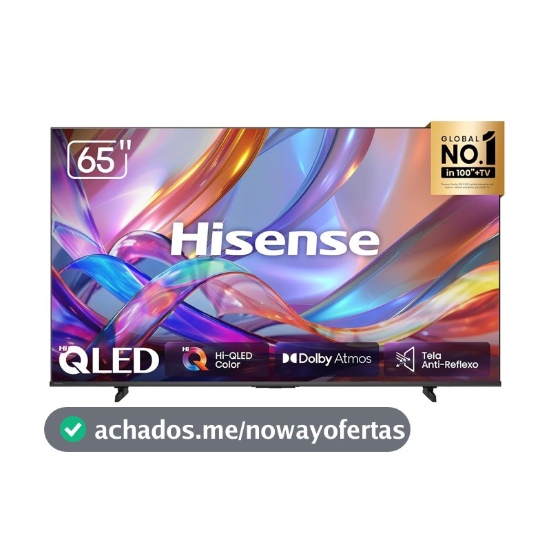 Hisense Smart TV 4K Hi-QLED 65" Polegadas 65QD68SG Hi-QLED com Tela Antirreflexo, Dolby Atmos, Processador AI, HDR 10+, 4K Upscale e Google TV