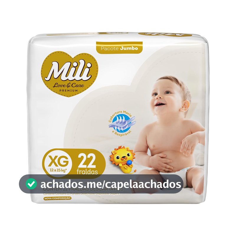 Mili Fralda Xg Pacote De 22 Fraldas