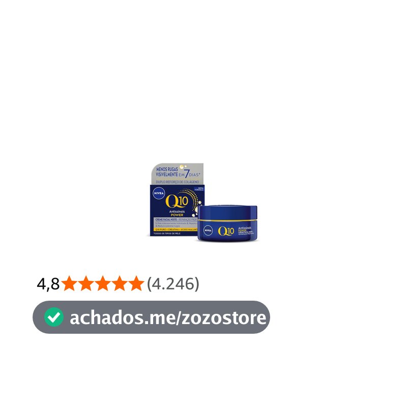 NIVEA Creme Facial Antissinais Q10 Power Noite 49g, Reduz Rugas, Reparação Noturna, Hidratação, Ácido Hialurônico, Cuidado Facial Noturno