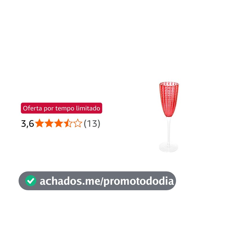 WOLFF - Conjunto 2 Taças para Champanhe Orquídea, Vidro Vermelho, 200ml