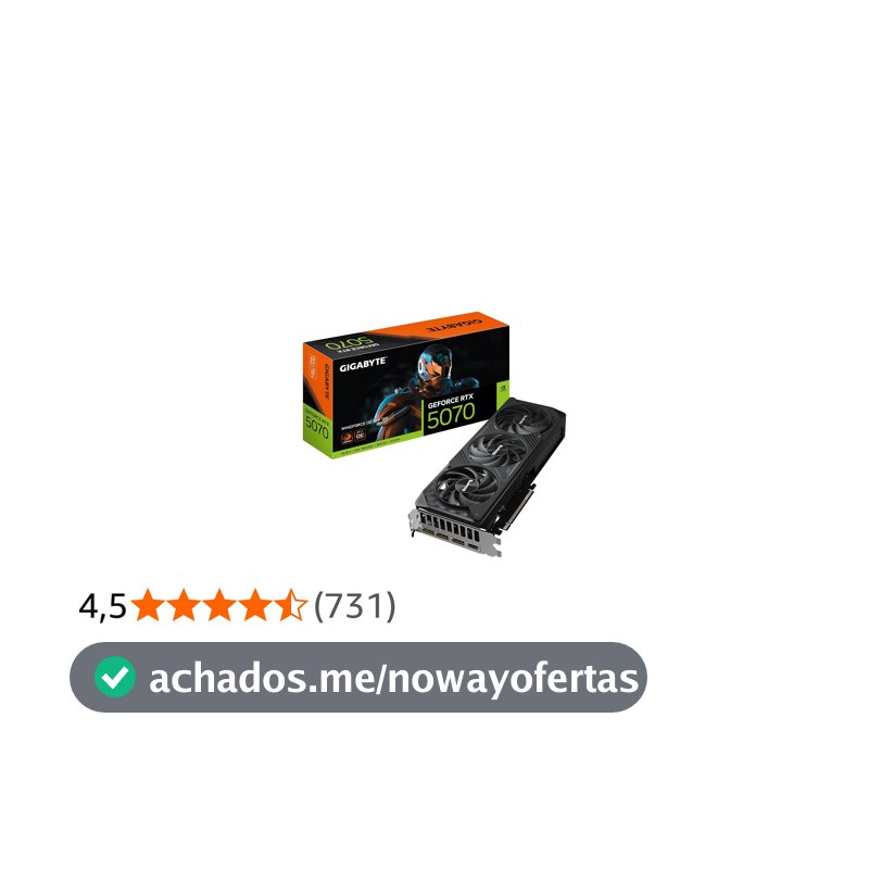Placa de Vídeo Gigabyte GeForce RTX 5070 WindForce OC 12GB GDDR7 – Ray Tracing, DLSS 3, Resfriamento Triplo, GV-N5070WF3OC-12GD