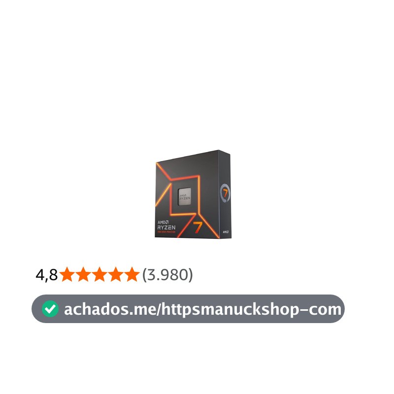 Processador AMD Ryzen 7 7700X Box (AM5/8 Cores/16 Threads/5.4GHz/40MB Cache/Radeon Graphics) Com Vídeo/Sem Cooler