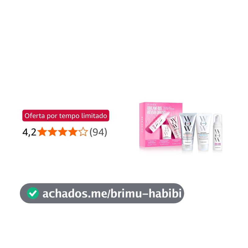 Color Wow Dream Big Kit de Viagem, Shampoo Sem Sulfato e Volumizador, 200ml