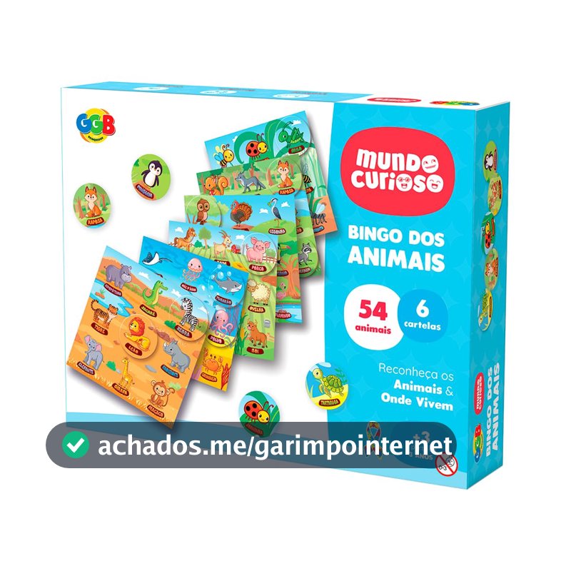 GGB Brinquedo Educativo Infantil Bingo dos Animais