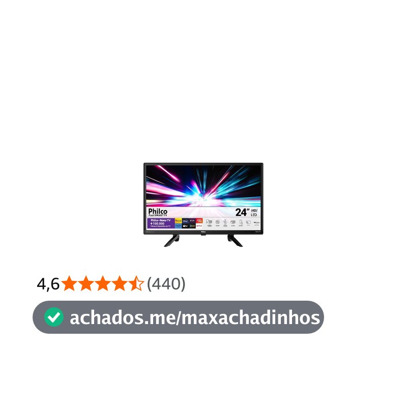 Smart TV 24” Philco PTV24G5YR2CP Roku TV Dolby Audio