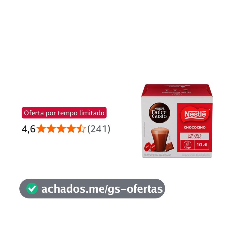 Achocolatado em Cápsula Nescafé Dolce Gusto Chococino Classic com 10 cápsulas