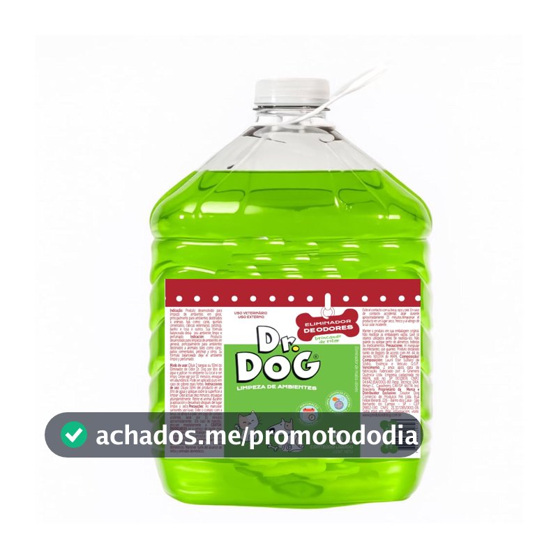 Elimina Odores Pet Dr. Dog Concentrado 5Litros - Desinfetante Anti Odor Pet - Limpeza Segura e Refrescante para Ambientes com Pets - Versões (Capim Limão Refrescante)