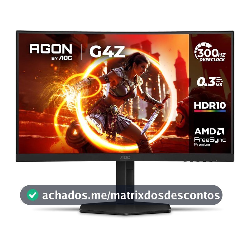 Monitor Gamer Curvo AOC AGON G4Z 27" 300Hz 0,3ms HDR10 Base Ajustável C27G4Z/P