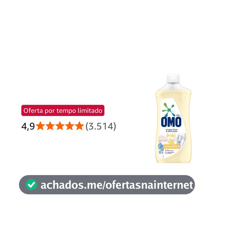 OMO Sabão Líquido Roupas Finas E Delicadas Bebê 900Ml