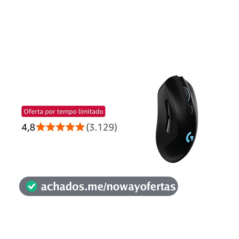 Mouse Gamer Sem Fio Logitech G703 LIGHTSPEED com RGB LIGHTSYNC, 6 Botões Programáveis, Sensor HERO 25K e Bateria Recarregável - Compatível com POWERPLAY