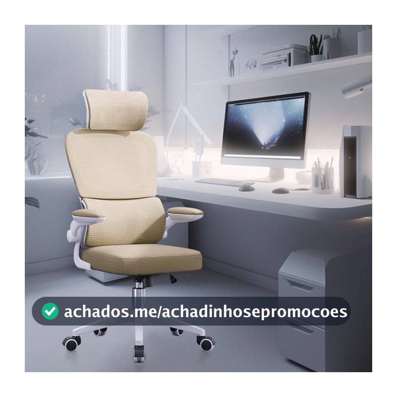 Cadeira de escritório com design ergonômico conforme NR-17, suporte lombar independente, malha respirável e encosto de cabeça ajustável,Python Fly（Amarelo）