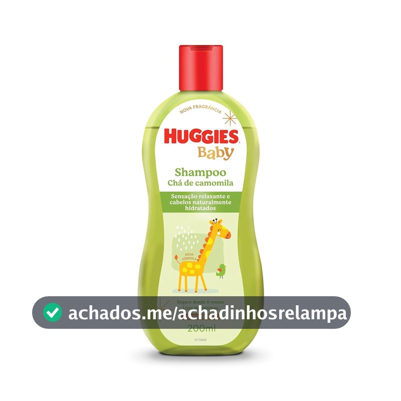 Huggies Shampoo Chá de Camomila Seguro para Recém-Nascidos, 200ml