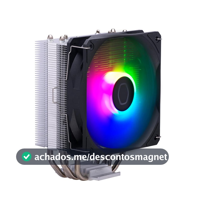 Cooler Master Hyper 212 Spectrum V3 ARGB CPU Air Cooler, ventoinha PWM de 120 mm, 4 tubos de calor, cobre niquelado prateado, 152 mm de altura, AMD Ryzen AM5