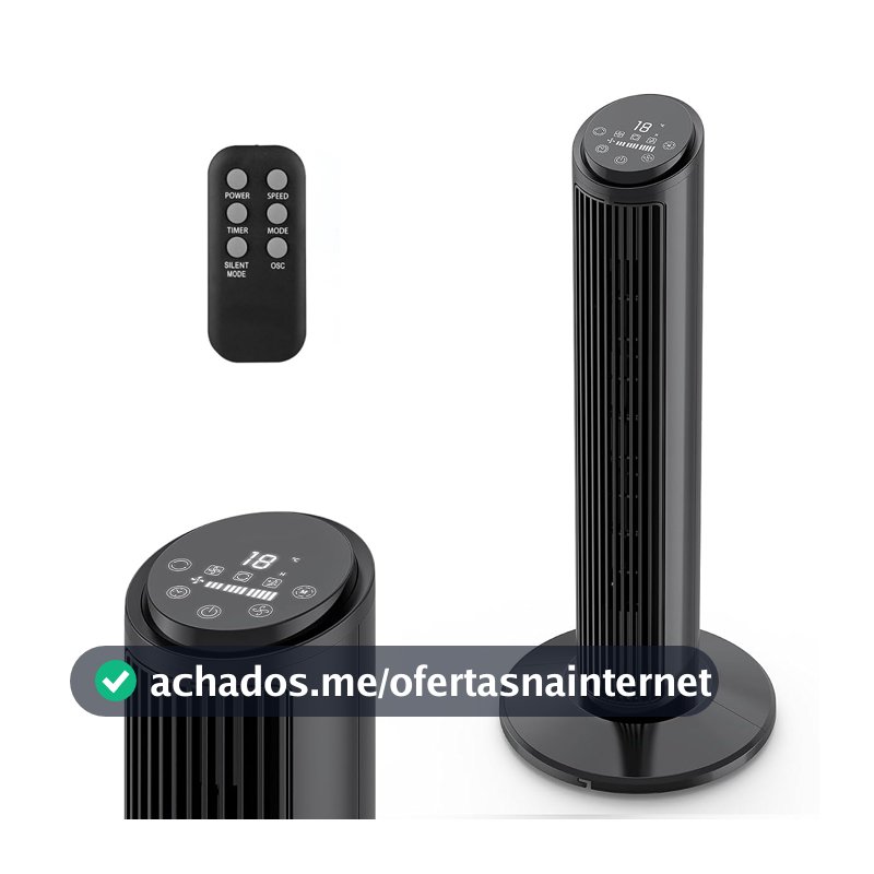 Hivento Ventilador Torre com Controle Remoto, 3 Velocidades, 3 Modos de Vento, Oscilação de 70°, Timer de 15h, Controle Touch Econômico – Ventilador para Quarto, Sala e Uso Doméstico,127V