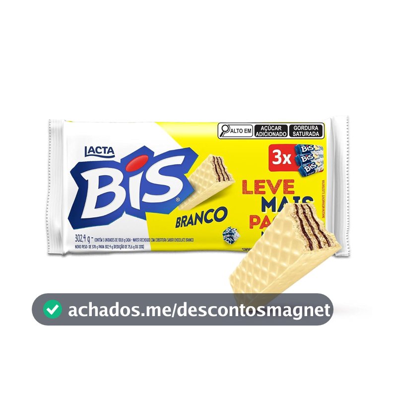 Lacta Bis Laka - Chocolate Branco Kit 3 Unidades 100,8g