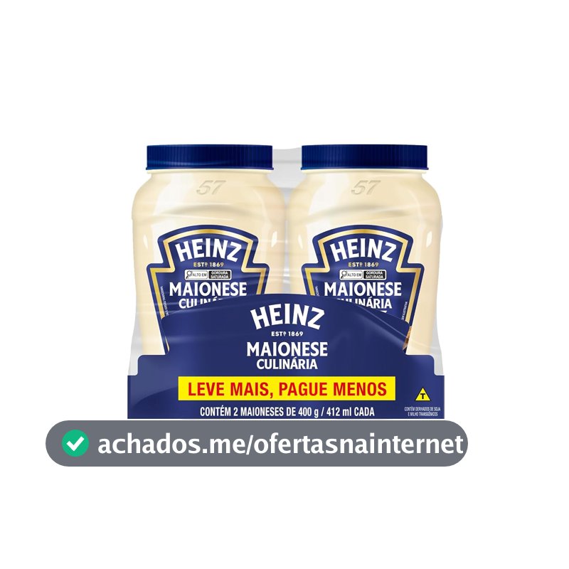 Heinz Pack Maionese Tradicional, 400G - 2 unidades
