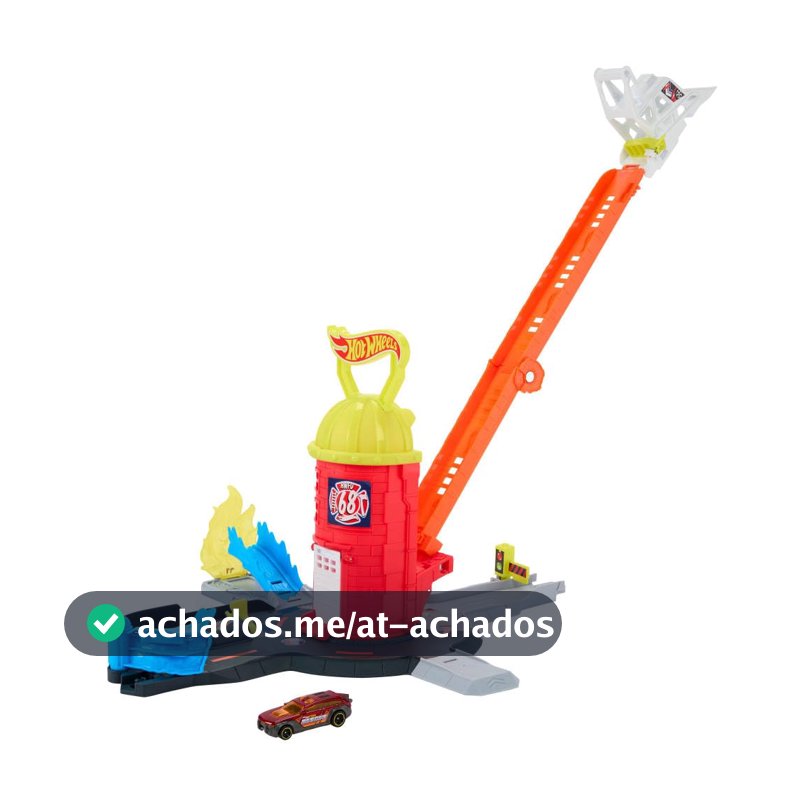 Kit Pista Hot Wheels City Corpo de Bombeiros Mattel 4 Anos ou Mais