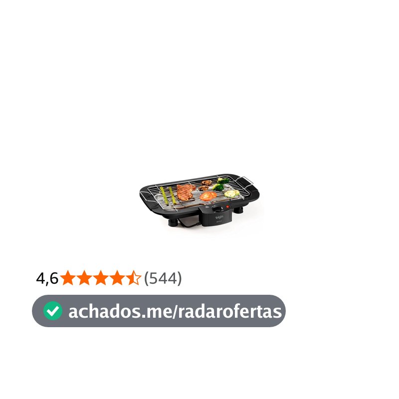 Churrasqueira Elétrica De Mesa Bbq Show Elgin 110V Com controle de temperatura, bandeja anti-fumaça e grelha removível