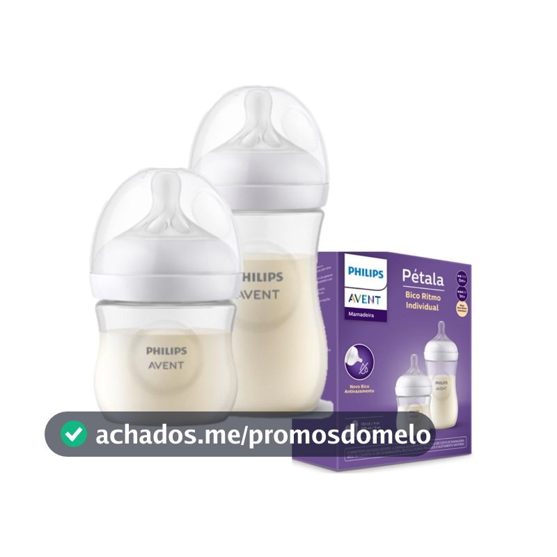 Mamadeiras Philips Avent, 125ml e 260ml, Kit com 2 Unidades