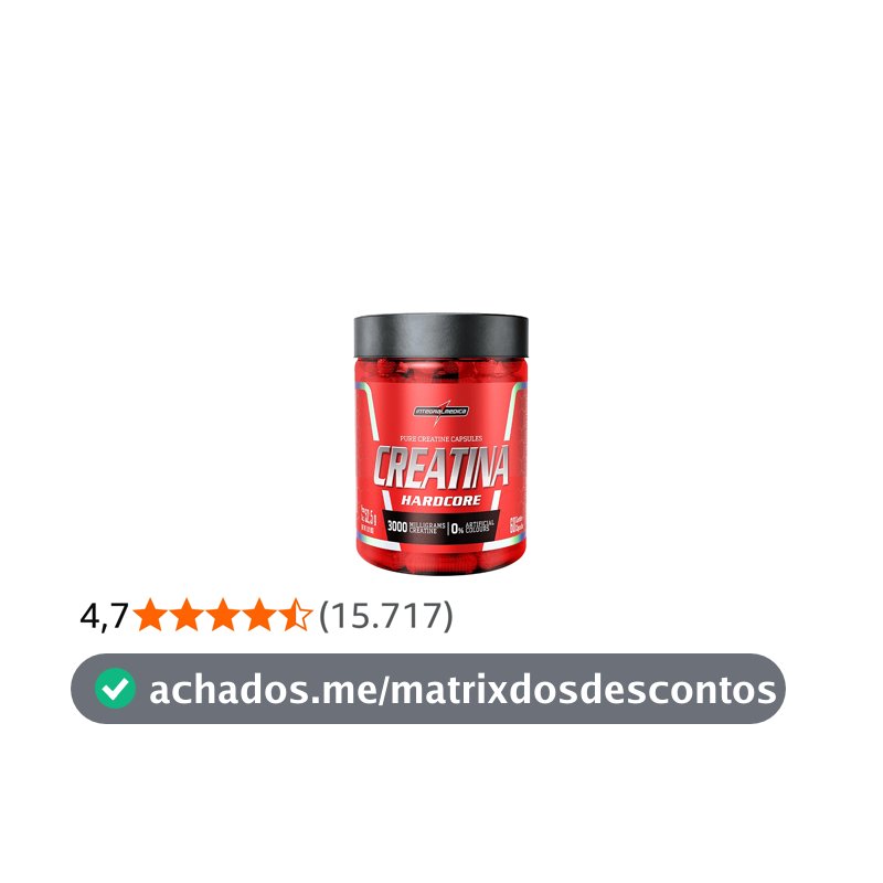 Integralmedica Creatina Hardcore 60 Cápsulas Pura Monohidratada