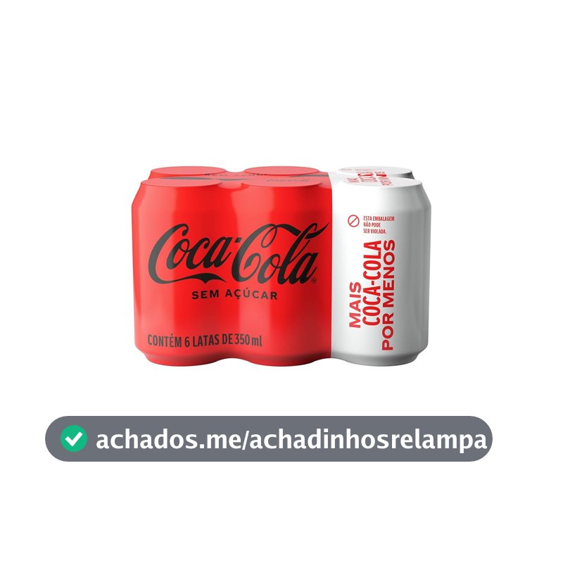 Pack de Coca-Cola sem Açúcar 350Ml 6 unidades