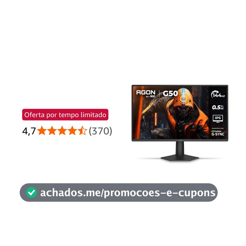 Monitor Gamer AOC AGON G50 27" 144Hz 0,5ms IPS HDR10 G-SYNC 27G50F
